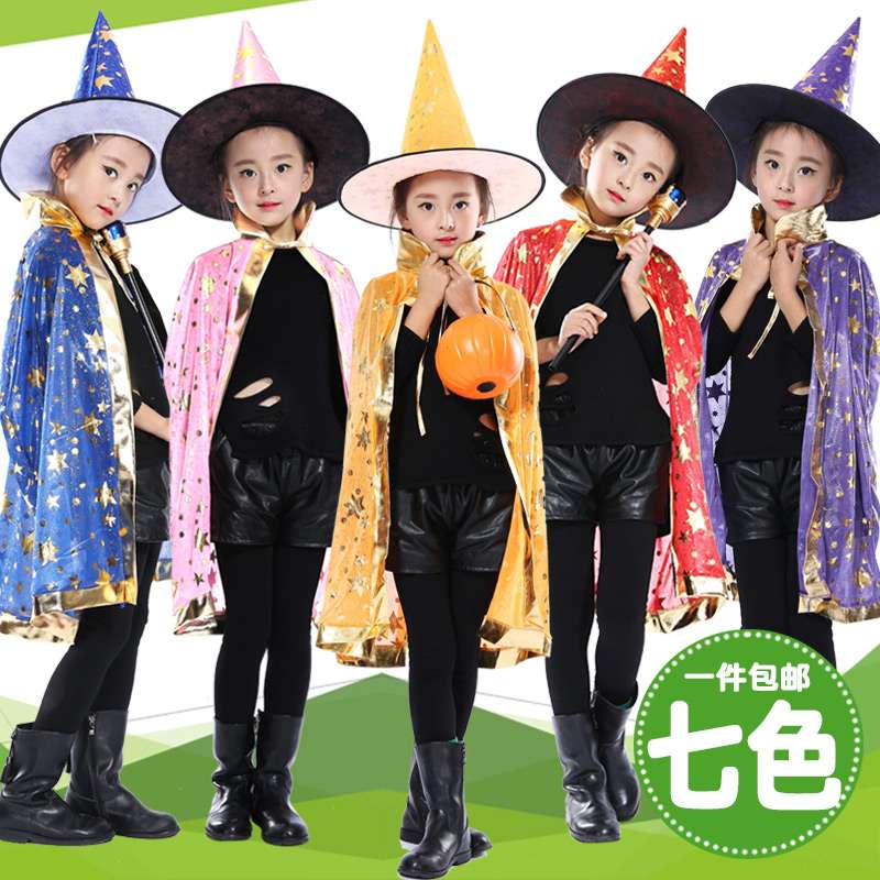 万圣节儿童服装男童女童披风斗篷cosplay巫婆化妆舞会女巫演出服59详情图2