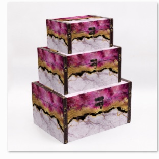 Wooden small box jewelry, lipstick, desktop storage box with lock, jewelry box