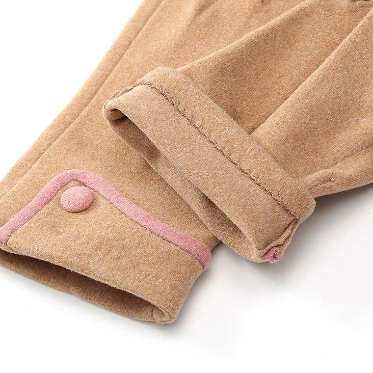 Autumn gloves ladies de fleece thin elastic touch screen short car cycling cute winter spring and autumn winter