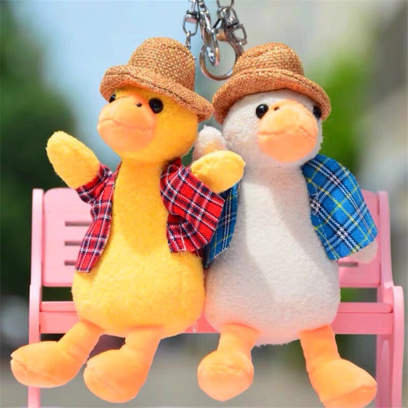 Creative duckling doll plush toy small vest dog Piggy doll doll pendant key chain girl