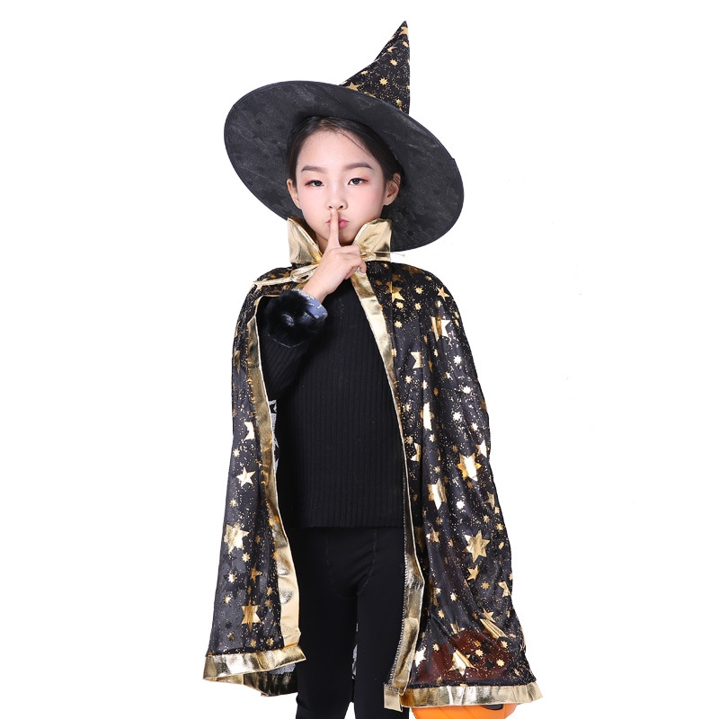 万圣节儿童服装男童女童披风斗篷cosplay巫婆化妆舞会女巫演出服34细节图