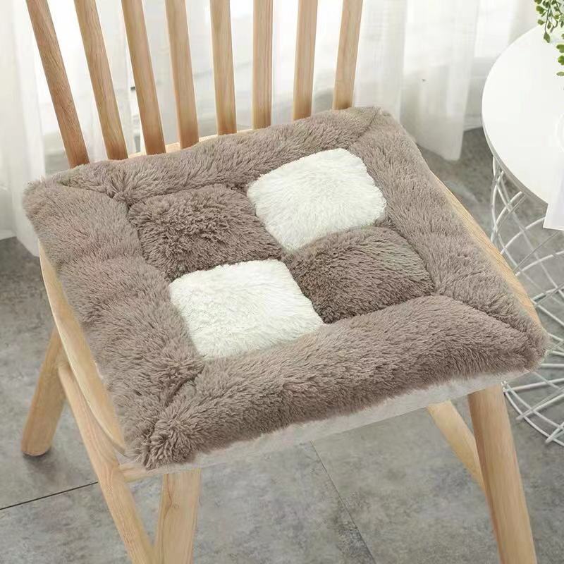 厂家批发毛绒垫椅垫坐垫正方形居家办公室坐垫多色可选