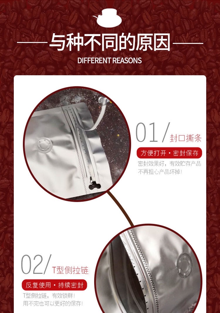 Coffee bag Color aluminum foil bag self-contained self sealing side zipper air valve bag food bag half pound white dumb membrane bag 15*23+5 Application Scenario