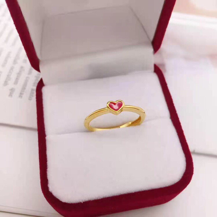 Small red heart ring