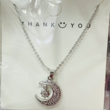 Vintage classic environmental protection color clavicle chain necklace Copper micro-inlaid rose gold white gold 921 thumbnail