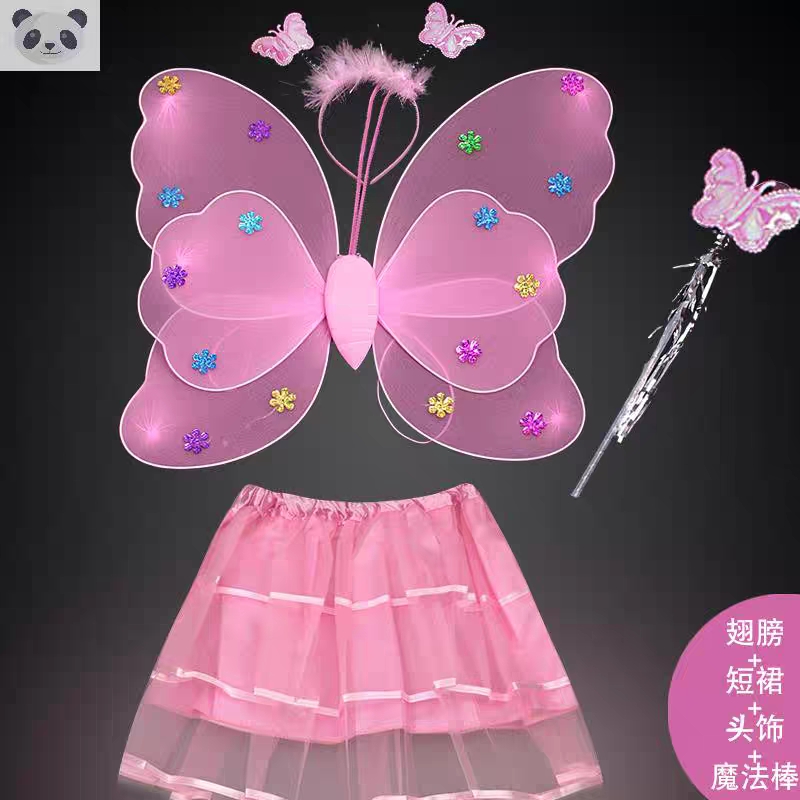万圣节套装花仙子小精灵演出服圣诞节女童公主裙蝴蝶翅膀儿童服装20细节图