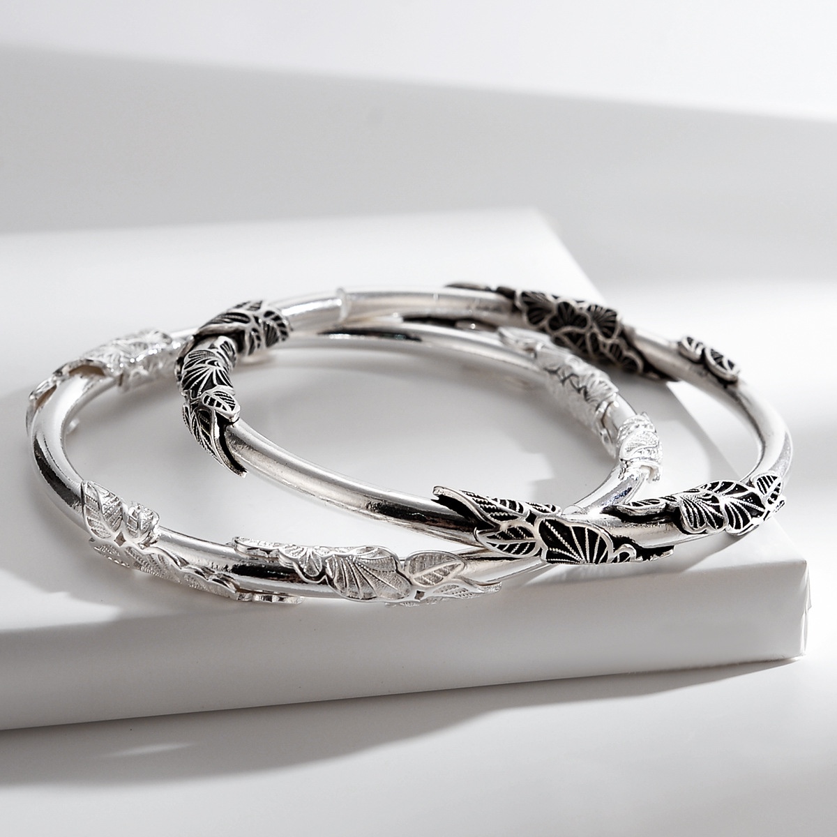 重工简约组合食指纯银戒指女轻奢小众ins冷淡风个性蹦迪指环 4845