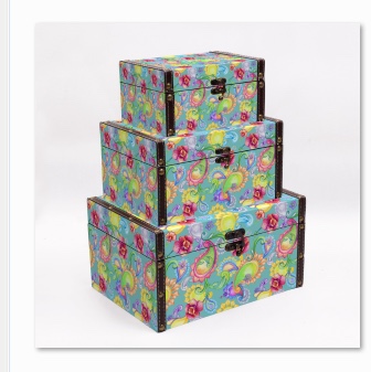 Retro creative desktop jewelry box with lock, cosmetic storage box, storage wooden box, password key, small box, jewelry box