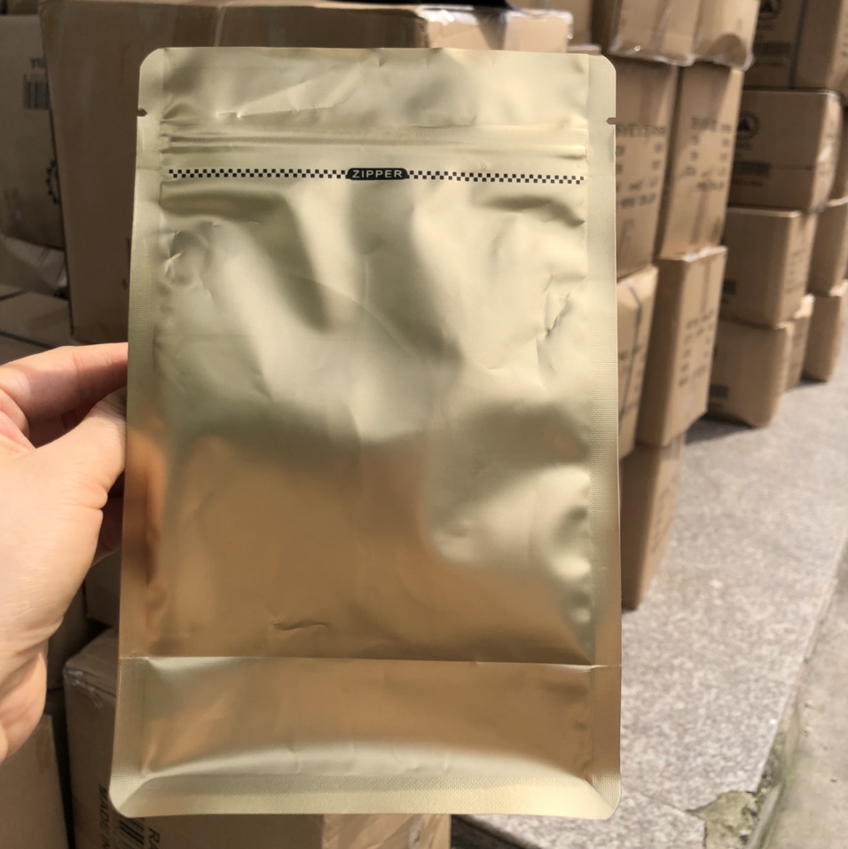 Coffee bag color aluminum foil bag octagonal sealing square zipper air valve bag food bag small gold full figure