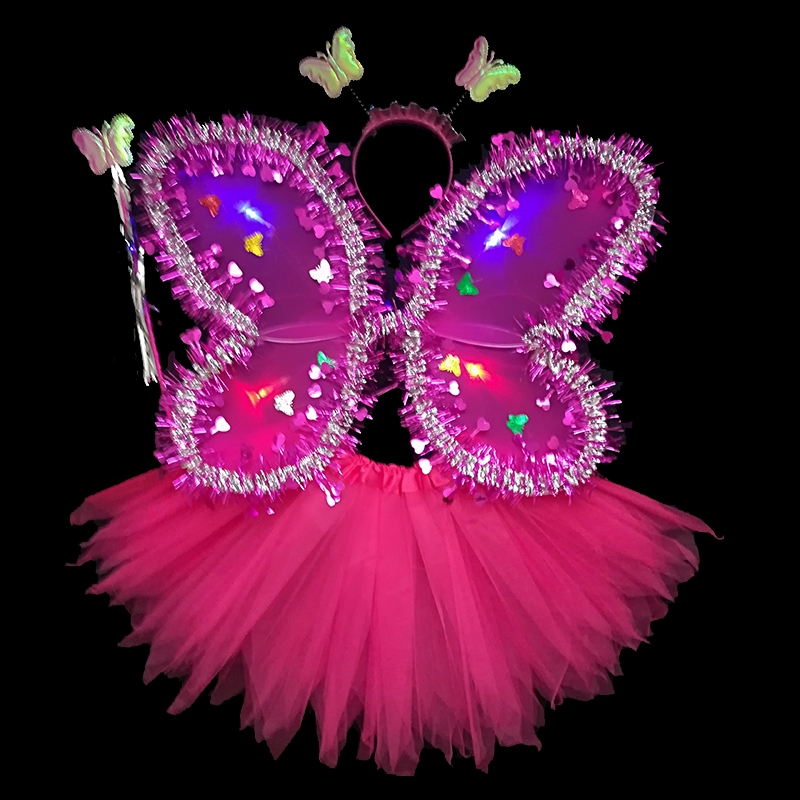 万圣节套装花仙子小精灵演出服圣诞节女童公主裙蝴蝶翅膀儿童服装
