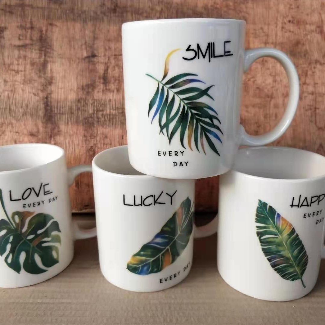 Leaf Milk Cup Lidless Water Cup Ceramic Cup A House Of Pattern Water Cup With Handle Water Cup