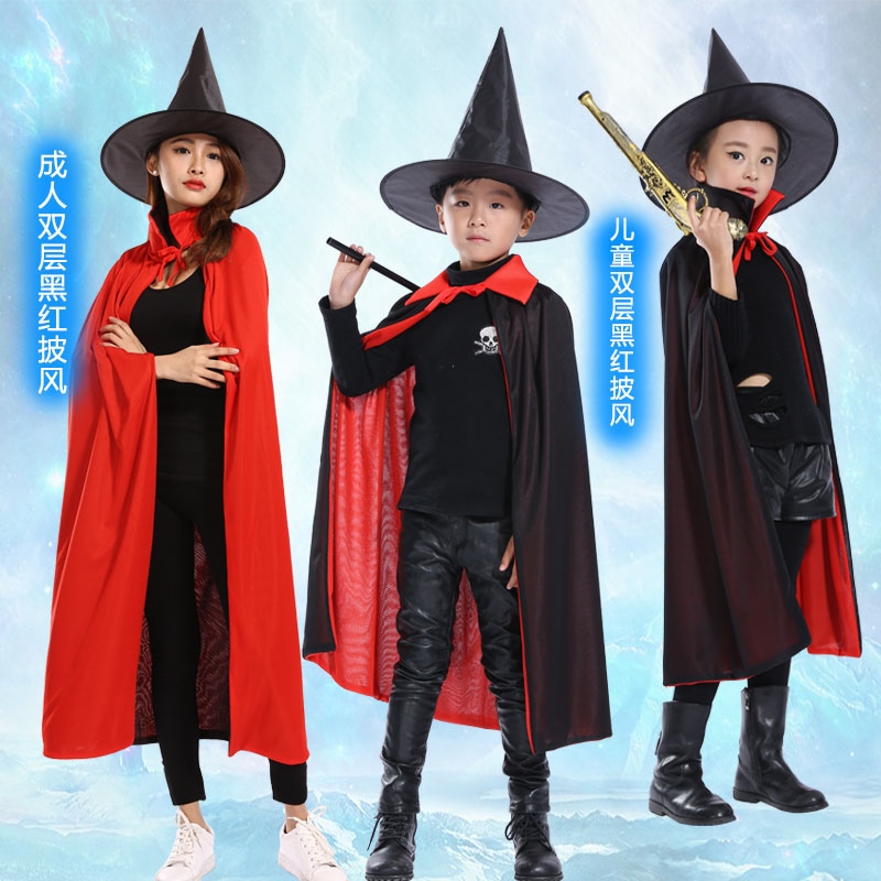 万圣节儿童服装男童女童披风斗篷cosplay巫婆化妆舞会女巫演出服52