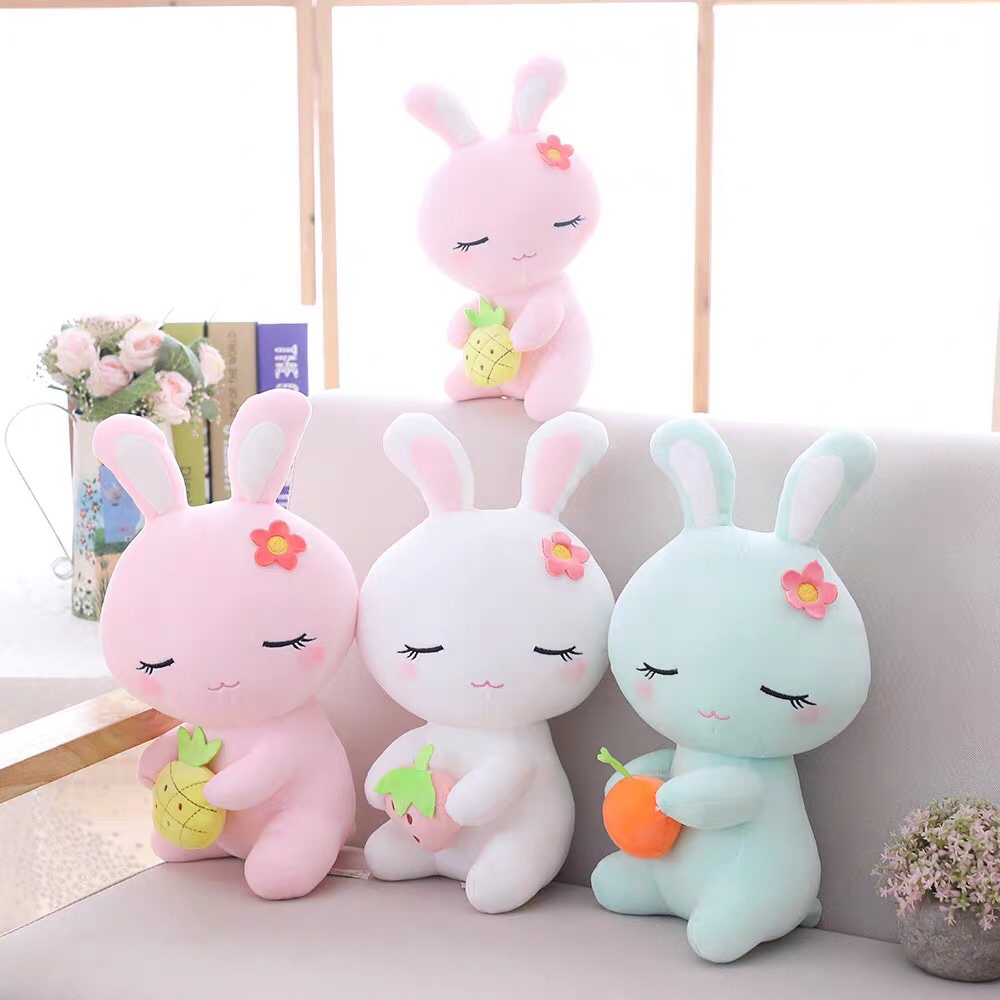 Pink bunny plush toy bed sleeping small White rabbit doll doll cute small girl doll