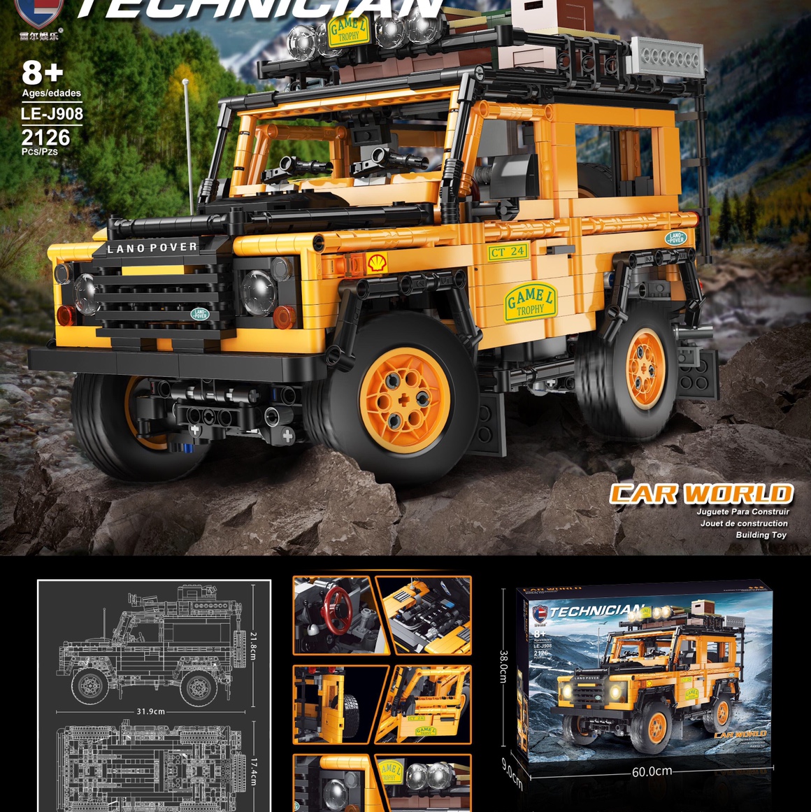 J908 Technology Land Rover Defender,2126PCS