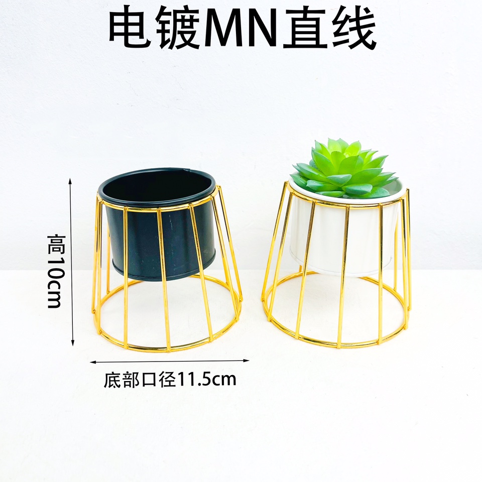 Iron frame, straight iron bucket, flower pot decoration