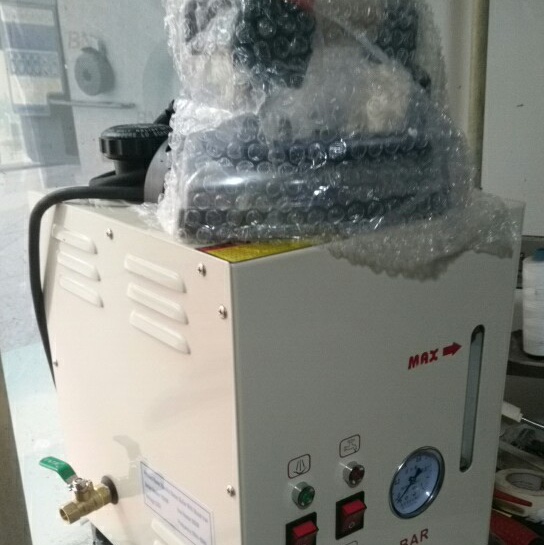 The st-6 is equipped with a blowdown valve and the boiler is connected to an electric heating iron