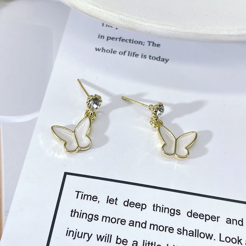 New butterfly micro-diamond earrings South Korean temperament net red fashion earrings earrings earrings earrings earrings earrings silver needles thumbnail