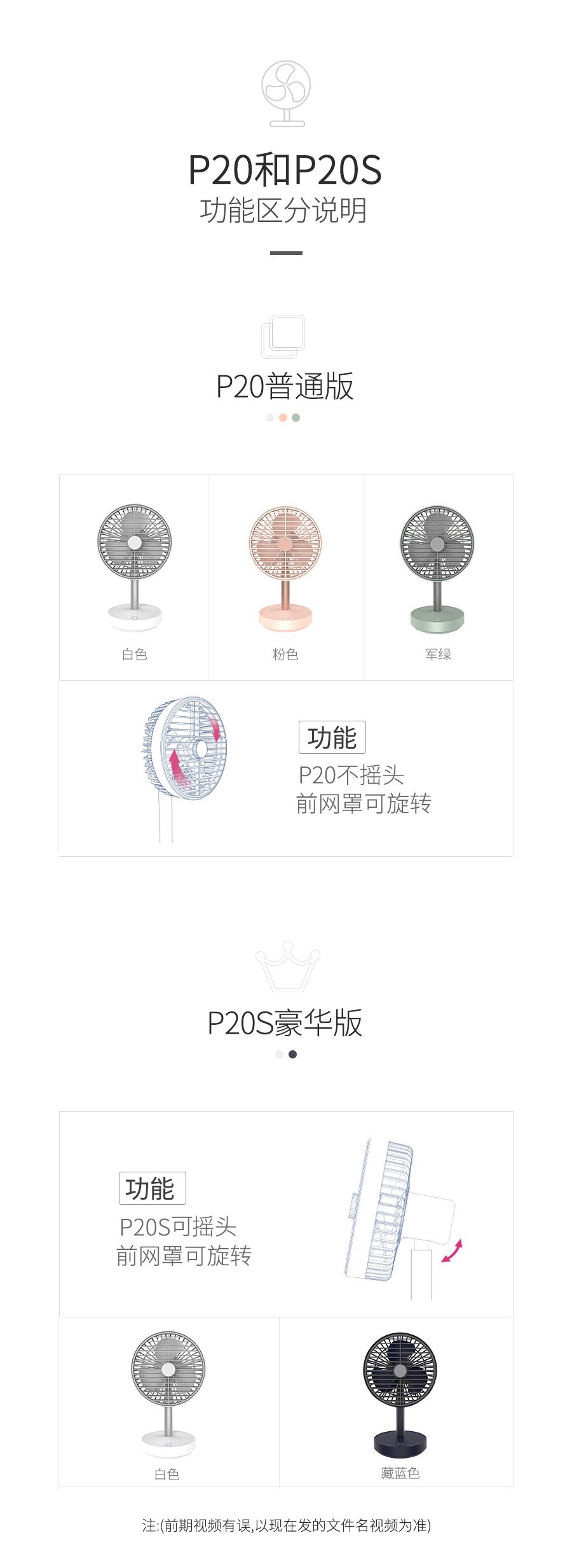 P20风吻桌面小风扇 迷你静音床头办公室台式充电摇头大风usb电扇详情图20