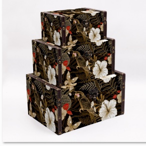 Flower-and-bird picture European-style retro household cosmetics storage box, organizing box, clothes storage box, travel photography props