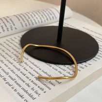 Minimalist design line bracelet female ins Personality opening adjustable bracelet gold