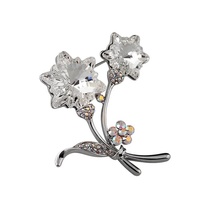 Two diamond brooches