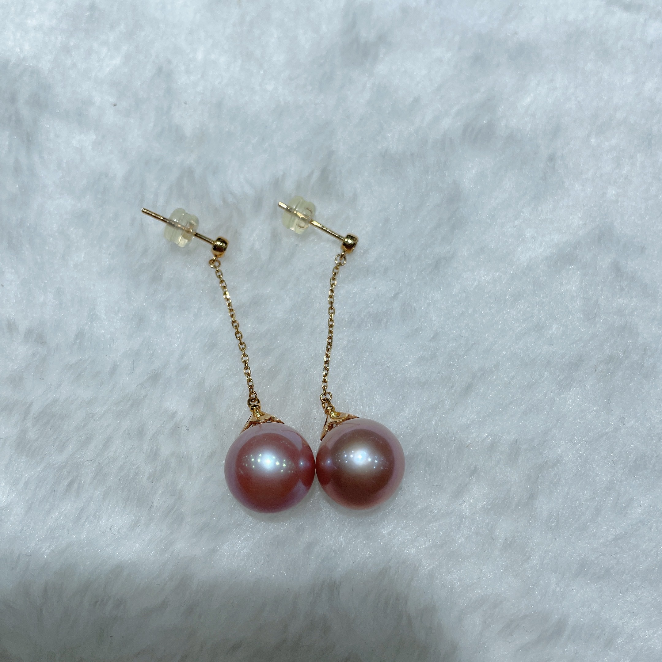 天然珍珠耳饰实物图