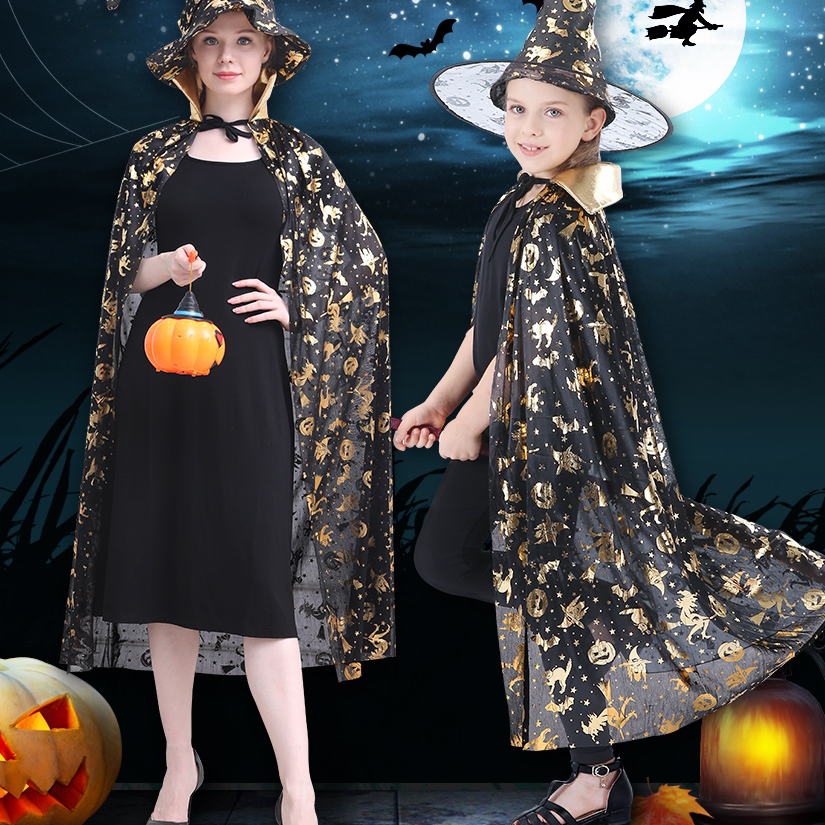 万圣节儿童服装男童女童披风斗篷cosplay巫婆化妆舞会女巫