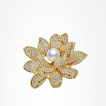 Blooming lotus brooch