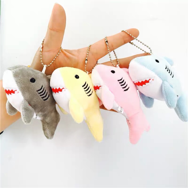 Shark plush Cute sea creature Mini small shark pendant Key chain Children's doll Rag Doll