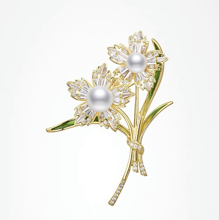 Flower spike brooch