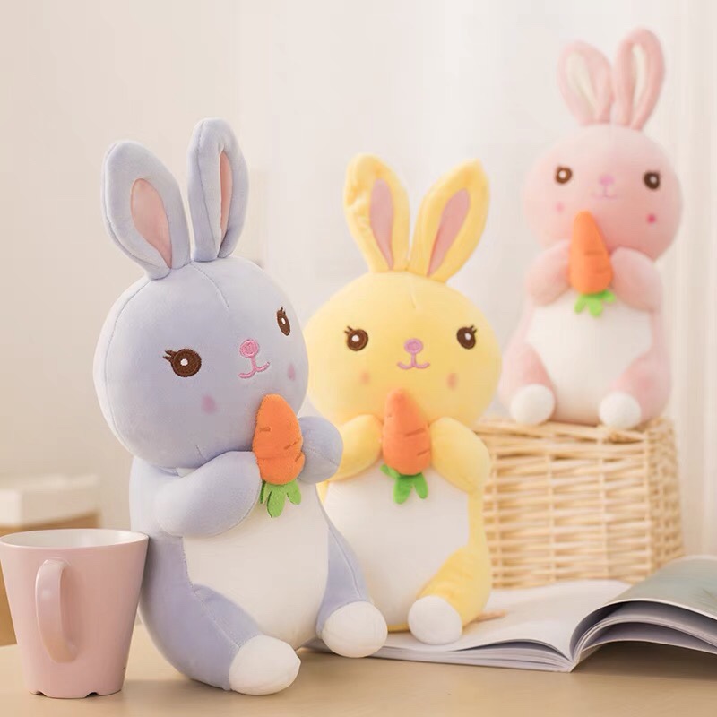 Cute soft soft long-eared rabbit plush toy carrot rabbit doll children's doll sleeping pillow doll