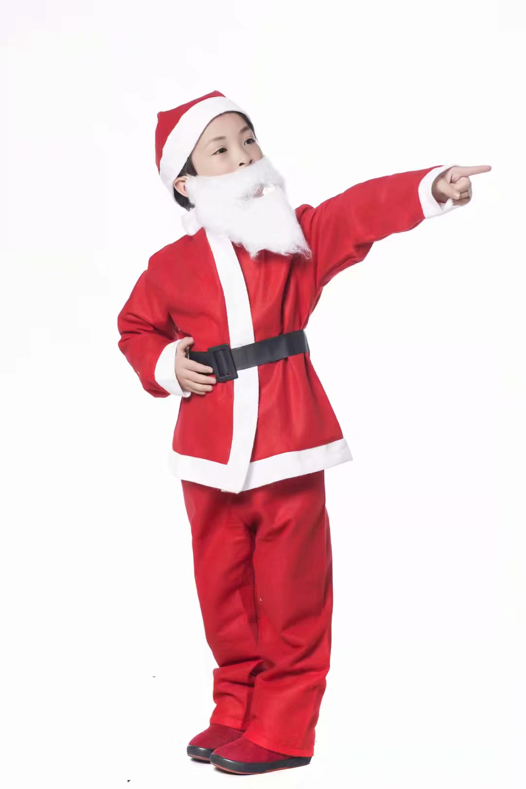 Christmas children's clothing, boys' Christmas set, clothes, hat, beard, belt, pants 5-piece set detail image 6