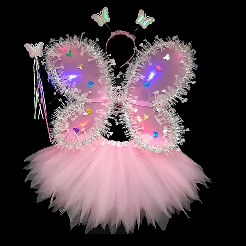 万圣节套装花仙子小精灵演出服圣诞节女童公主裙蝴蝶翅膀儿童服装