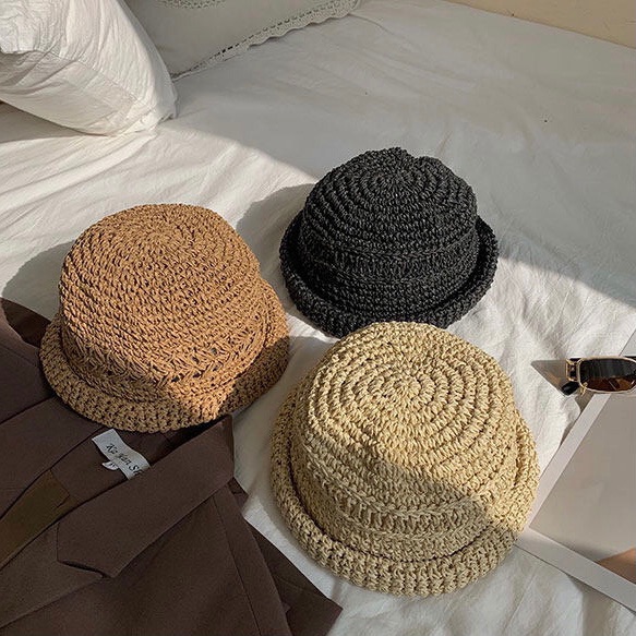 KK HAT 宽阔帽业夏季薄款瓜皮帽男女手工短帽网帽土豆夫人原创【亚麻网眼瓜皮帽】