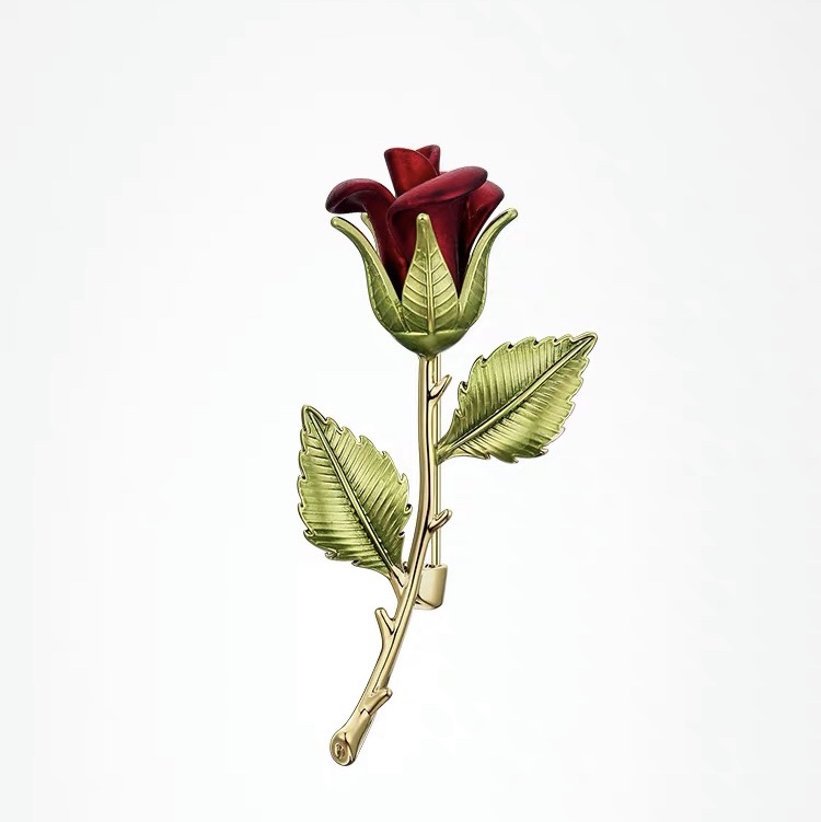Prickly rose brooch