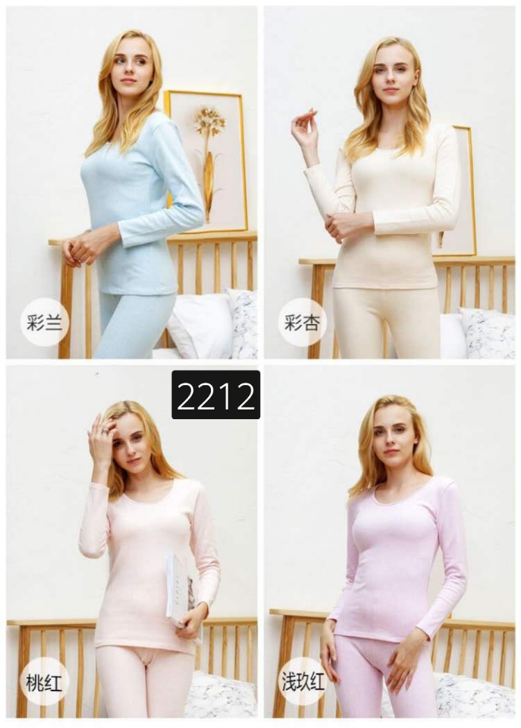 Imperial Women's Color Gauze Velvet Cotton Base Coat Long Johns Underwear Set Item Picture