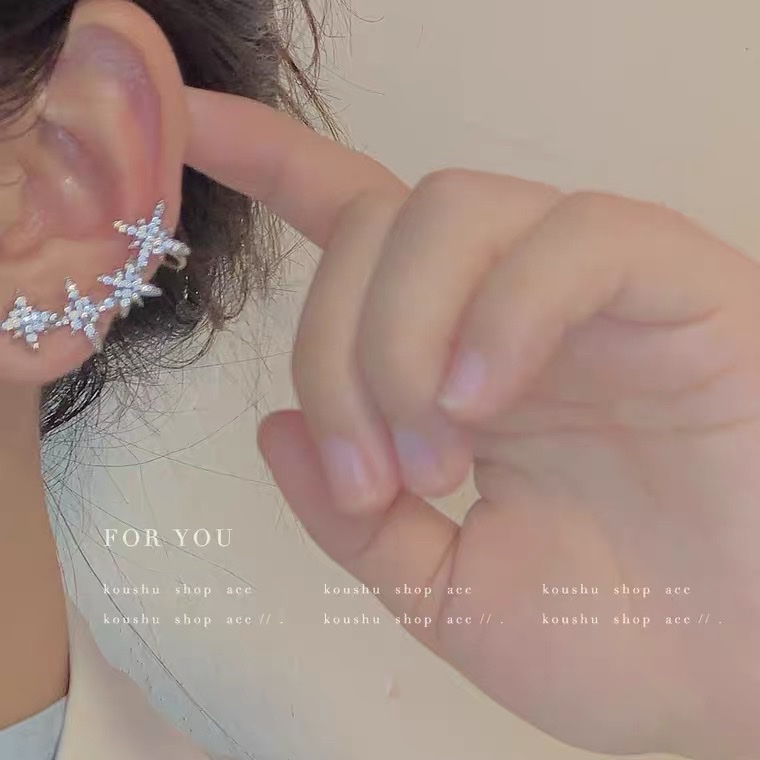 Koushu studio/e50 Octagonal Star Ear Bone Clip, a unique and stylish Japanese and Korean earring with a high-end feel details Picture