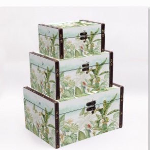 Green plant pictures, European retro home cosmetics storage box, organizing box, clothes storage box, travel photography props