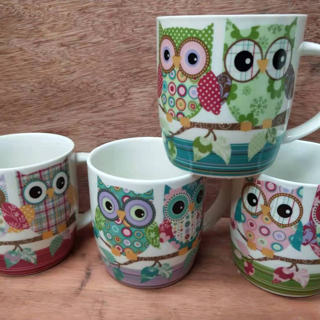Owl Dream Cup Ceramic Cup Student Water Cup Household Water Cup Animal Print Water Cup