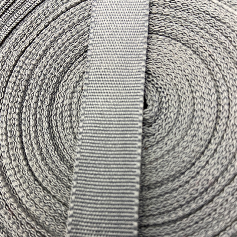 2 cm polyester grey overlock ribbon 66#