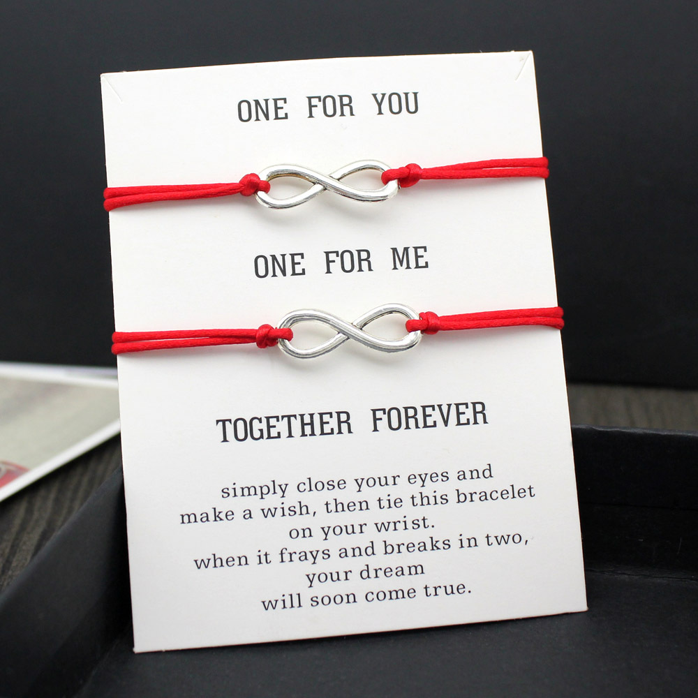 FLY244 One for you me Card Bracelet Simple figure 8 woven adjustable couple bracelet accessories