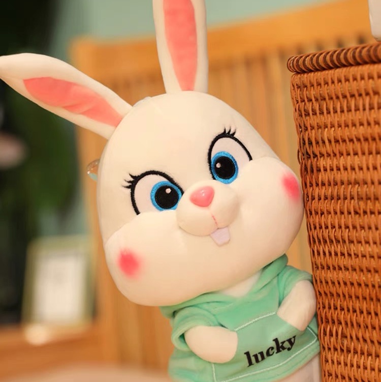 Cute rabbit doll plush toy products Rabbit doll long ear small White rabbit doll throw pillow decoration girl gift