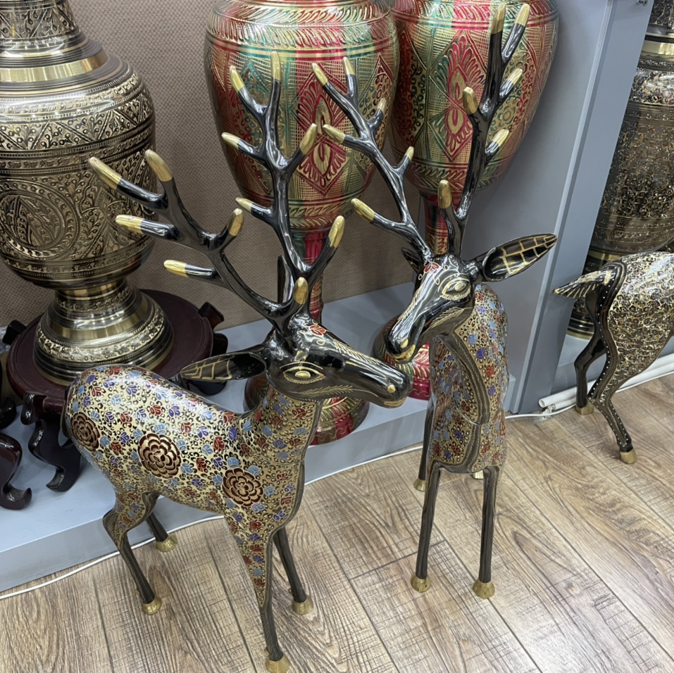 纯铜鹿工艺品印度风纯铜手工工艺品铜鹿摆件