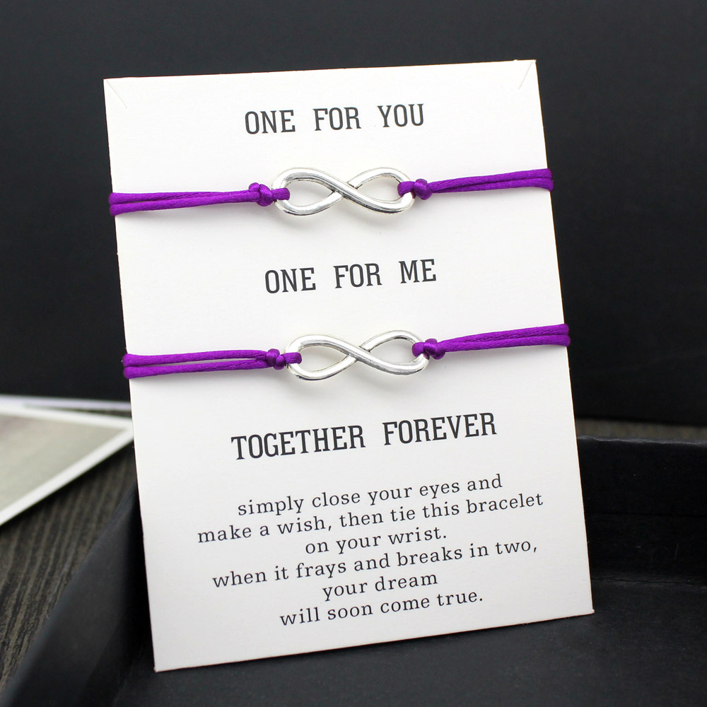 FLY247 One for you me Card Bracelet Simple 8-figure woven adjustable couple bracelet accessories