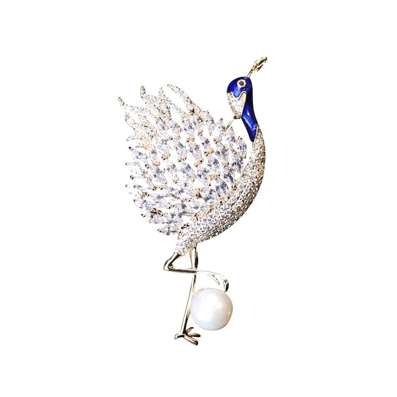 Crane brooch