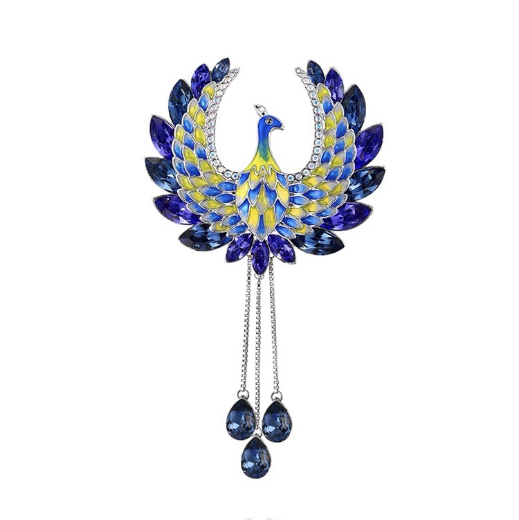 Phoenix fringe brooch