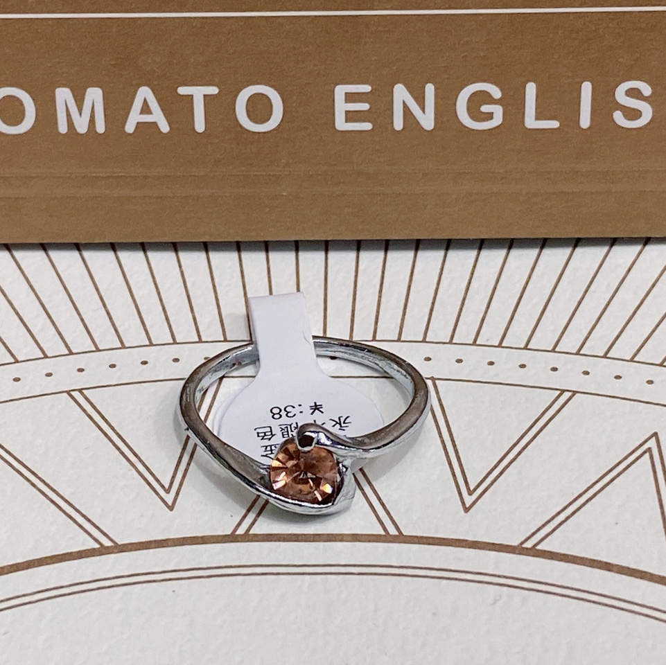 Electric antique silver alloy material 4 cm inlaid resin diamond popular fashion trend women's ring 15