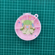 Square storage box round with grid green little girl spot wholesale