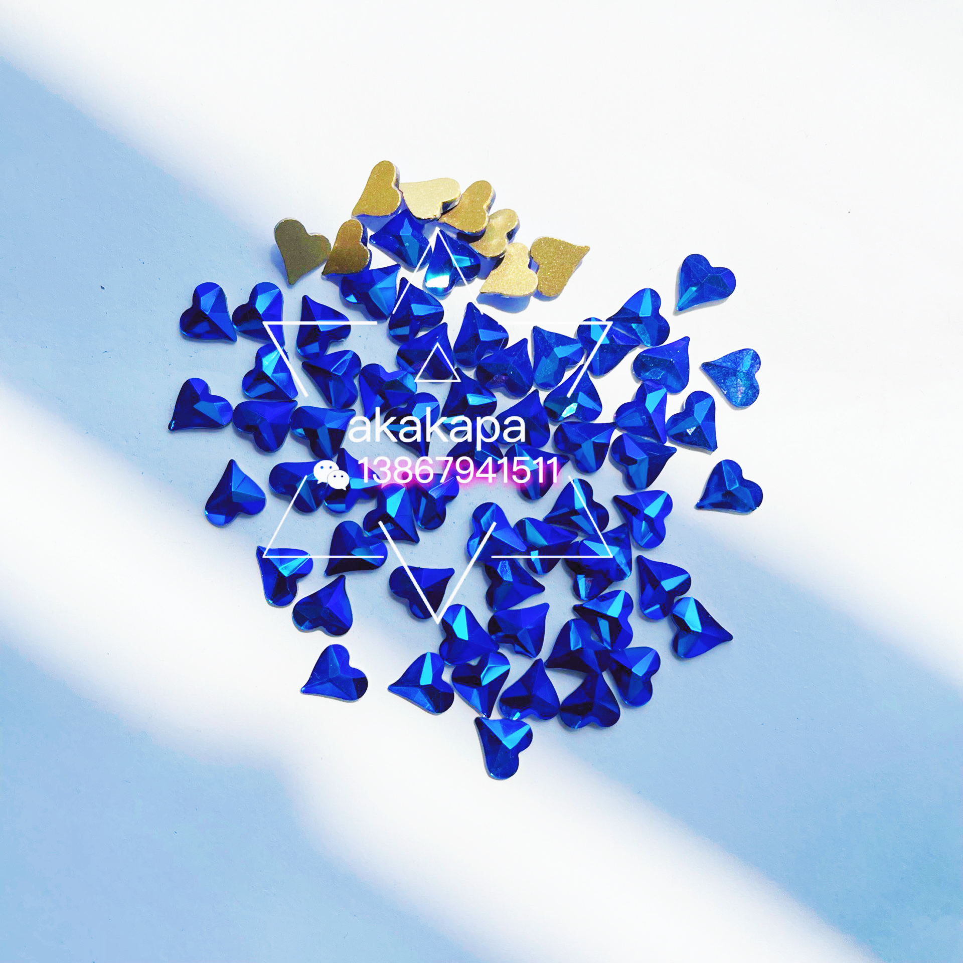 Shaped Drill Flat Bottom Drill Wedding Dress Drill Xiuhe Dress Sticky Hot Drill Blue Ab details Picture