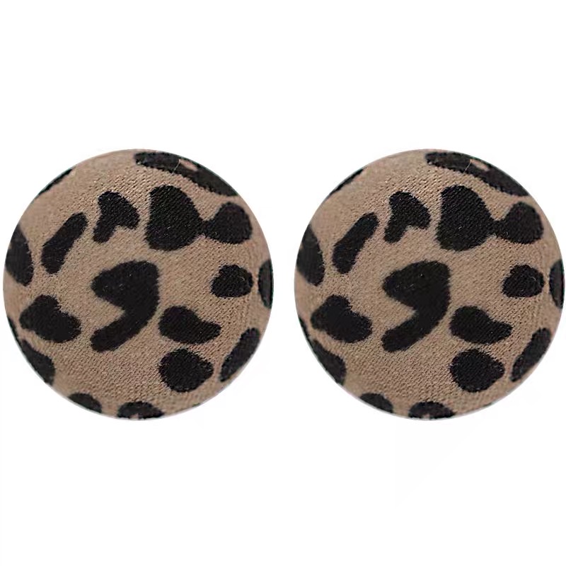 Simple design round leopard print trendy and personalized stud earrings for spring, summer, autumn and winter Item Picture